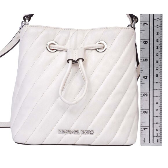 Michael Kors Suri Small White Bucket Crossbody Bag - Picture 12 of 17